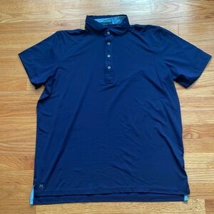 Greyson Polo blue XL Hyatt studios logo on sleeve‎ C5